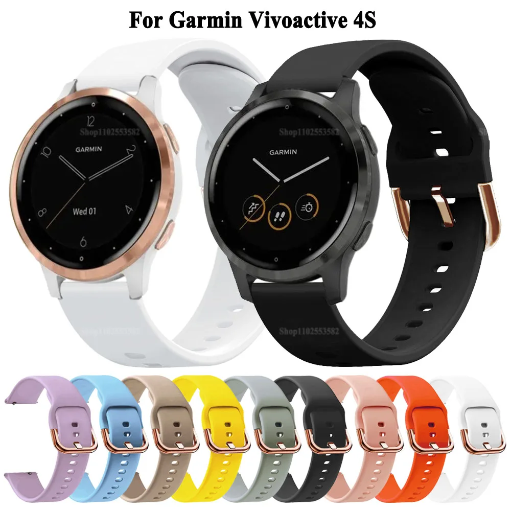 18mm Women Silicone Smart Watch Strap Wristband For Garmin Vivoactive 4S Venu 2S 3S Forerunner 255S 265S Bracelet Watchband