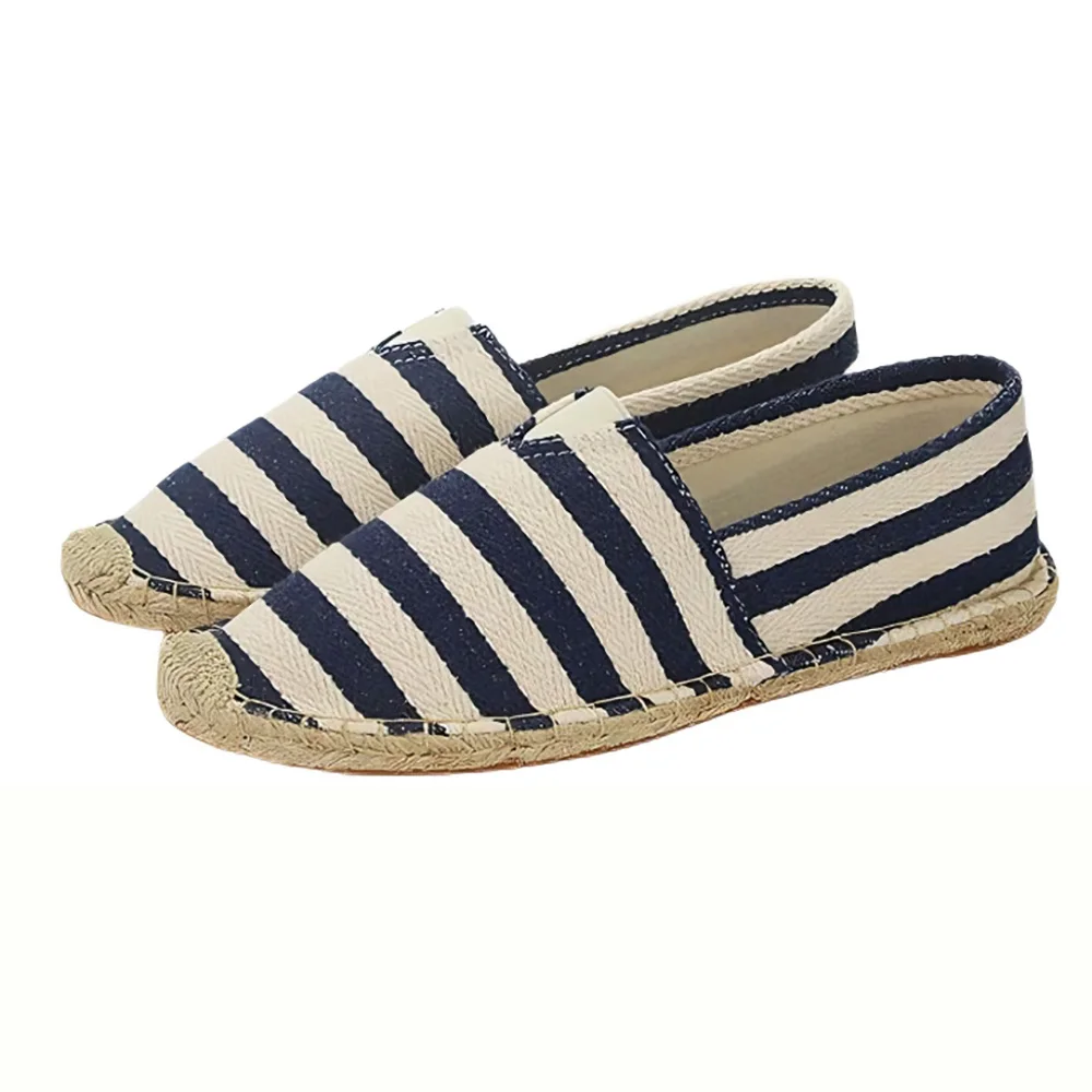 Vintage Chinese Style Straw Woven Espadrille Loafers Breathable Linen Slip On Flats Handmade Comfort Casual Walking KungFu Shoes