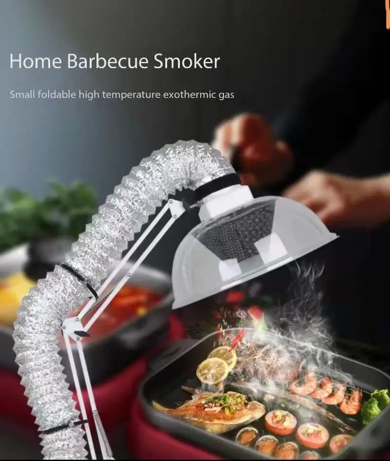 Household Smoke Exhaust Machine Barbecue Hood Kitchen Exhaust Smoke Machine Hot Pot Air Cappa Aspiratirce Extractor 220V