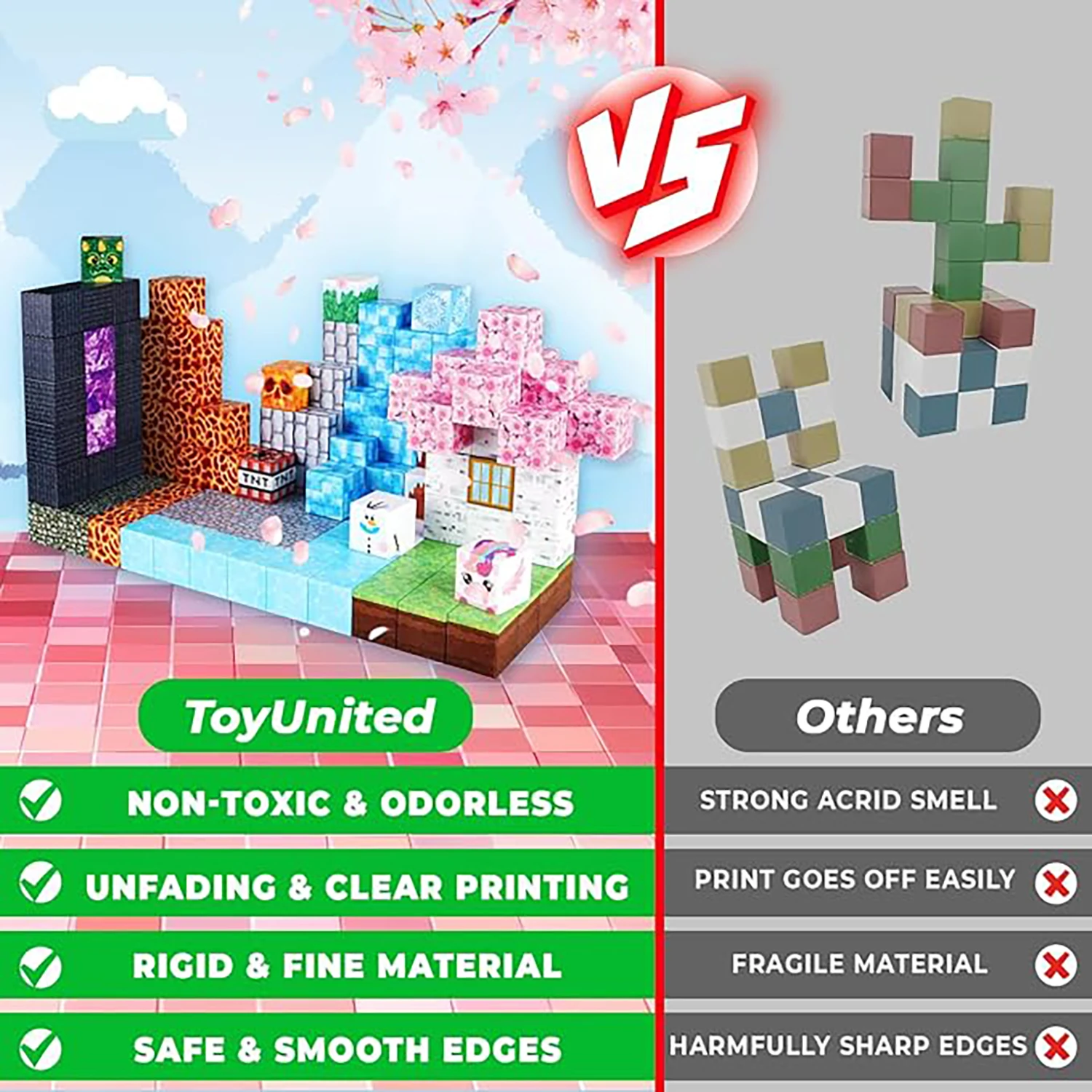 Magnetische Bausteine für Kinder, Spielzeug, STEM MONTESSORIES CUBE Dream World Kreativität, architektonisches Gebäudeset, Puzzle-Geschenke