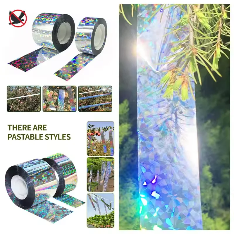 80/50 متر الطيور تخويف الشريط مكافحة الطيور الشريط على الوجهين عاكس الردع تخويف الشريط للطيور الثعلب الحمام مبيد الحشرات الشريط أشرطة