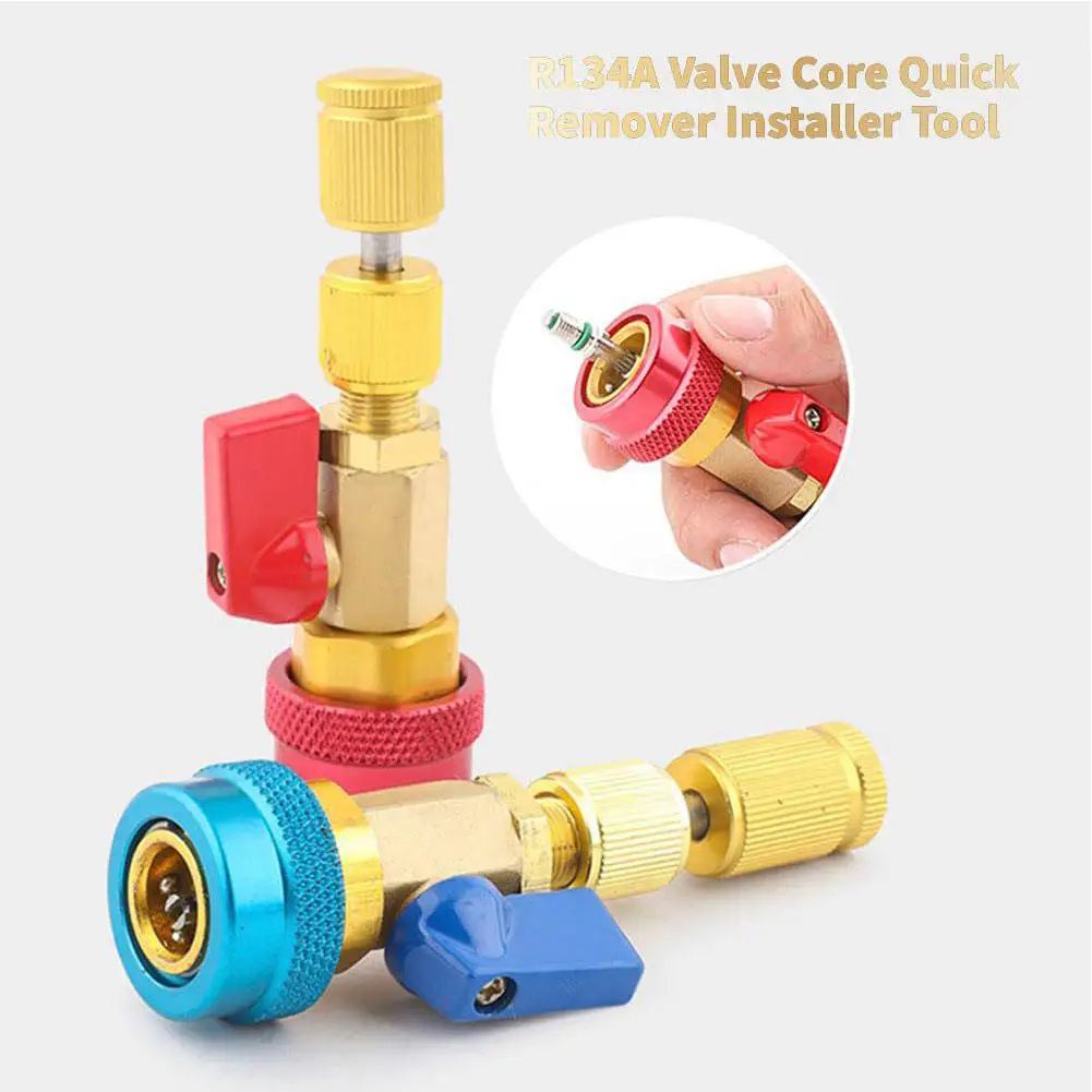

Air Conditioner Valve Core Tool For R134A - SAE 1/4 & 5/16, Ideal For High/Low Pressure Valve Disassembly & Installation P0J7