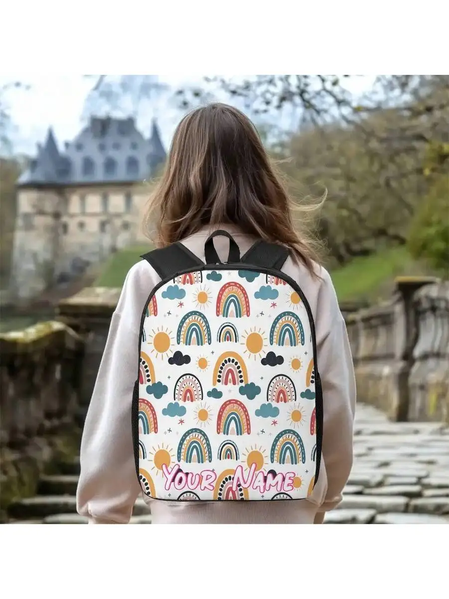 

Customizable Rainbow Cloud Backpack For Adults - Durable Polyester, Adjustable Straps, Personalized Name