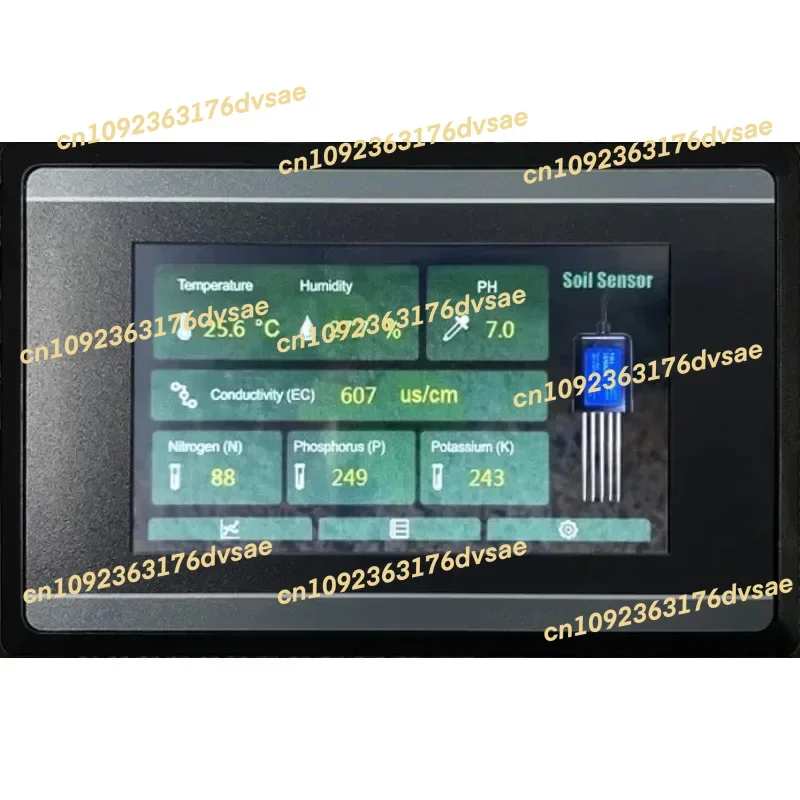 

Измерение и лесозание RS485 Датчик влажности почвы, температуры и влажности EC PH NPK с сенсорным экраном HMI