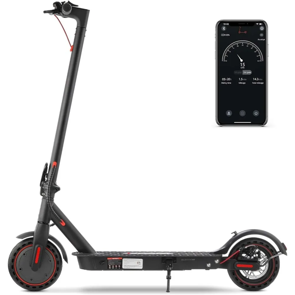 

Electric Scooter, 8.5 Inch Solid Tire, 18 Miles Travel Range, 350W E Scooter 15.6Mph Top Speed with APP