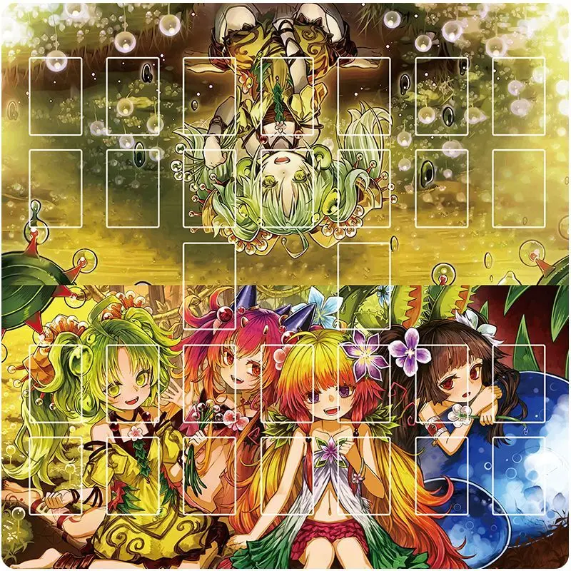 Yugioh Cards Playmat Yu-Gi-Oh! Figure Sky Striker Ace Kagari Evil★Twin Waterproof Two-Player Battle Table Games Mat Pad 60x60CM