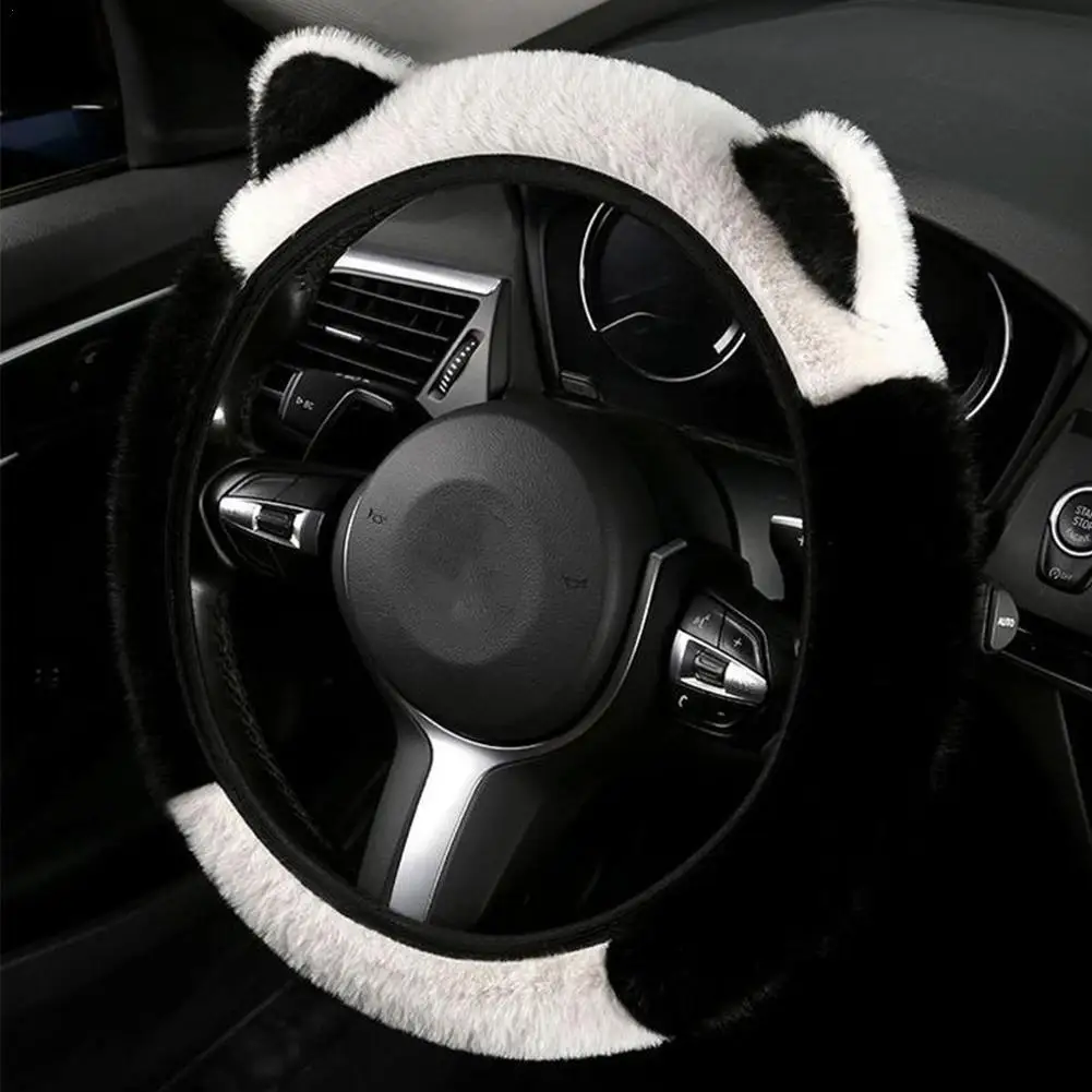 

Winter Cartoon Plush Car Steering Wheel Cover Warm Non-Slip Cute Four Seasons Universal Car Accessories Decoration