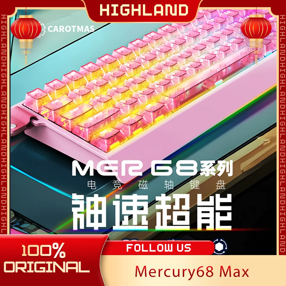 

New IROK Mercury68 Max Keyboard Magnetic Switch Carotmas Mercury 68 8000Hz RT0.001mm Mechanical Keyboard Gaming Keyboard Gift
