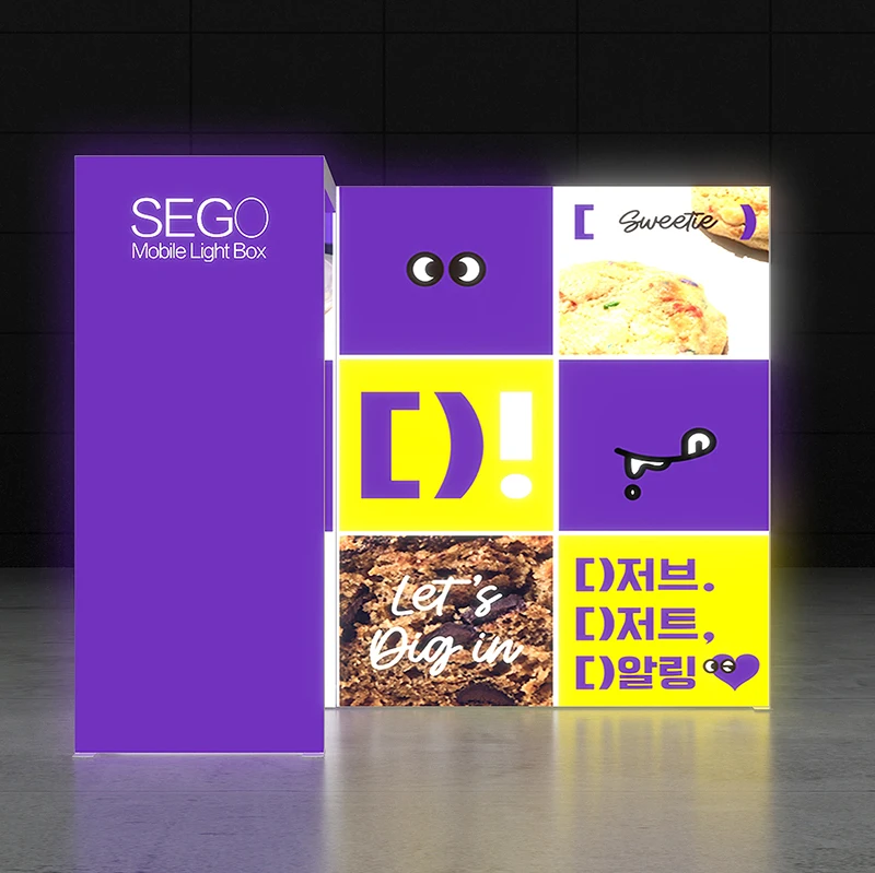 Struttura semplice Circa 10x10 piedi SEGO Lightboxes Facile installazione Display per stand per esposizioni commerciali con ponte singolo per mostrare