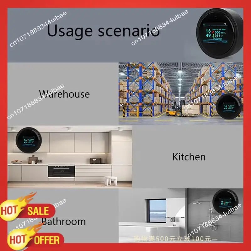 

B47C Wifi Natural Gas Sensor Tuya Smart Alarm Gas Leakage Detector Fire Security Digital LCD Temperature Display