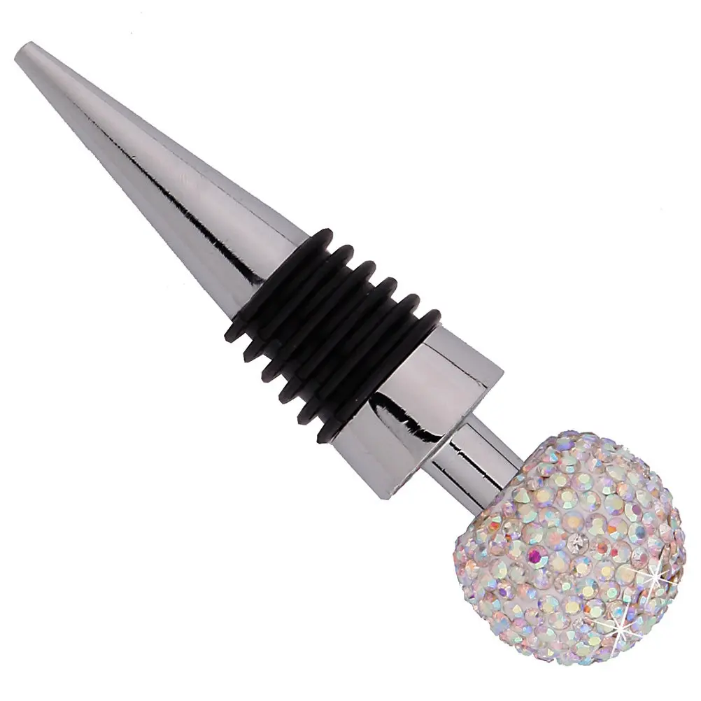 Diamond Ball Zinc Alloy Wine Bottle Stopper Colorful Cone Shape Airtight Seal for Bar Party Restaurant Alloy Wine Stopper Bottle