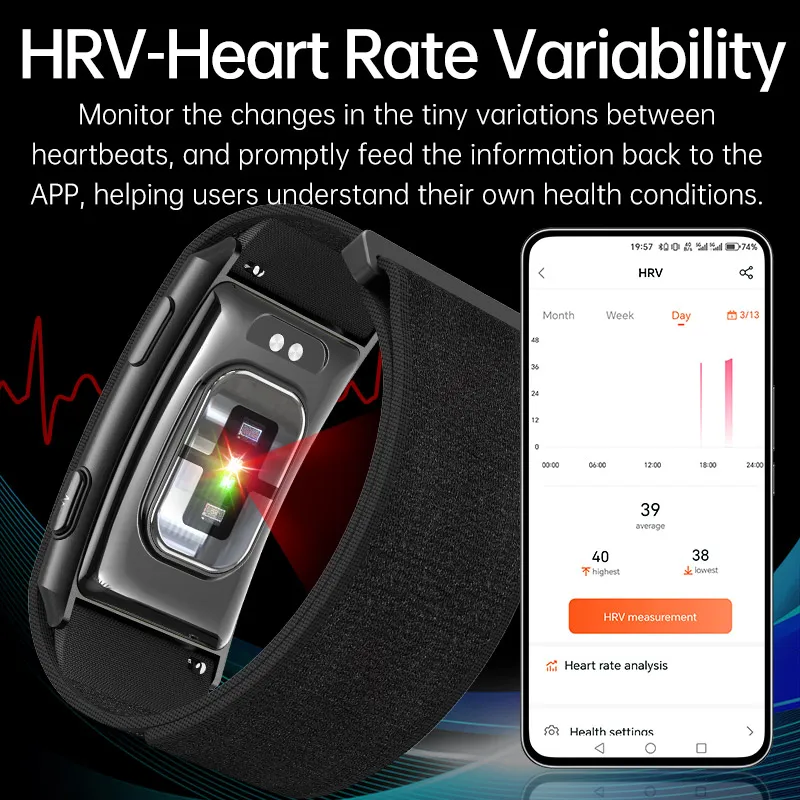 Screen‑Free Sports Fitness Bracelet For Men Women Waterproof Heart Rate Monitoring Long Lasting Battery Health Tracker