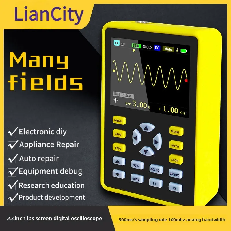 

5012H 2.4InchIPSDigital Oscilloscope with Screen500/sSampling rate100MHzAnalog bandwidth