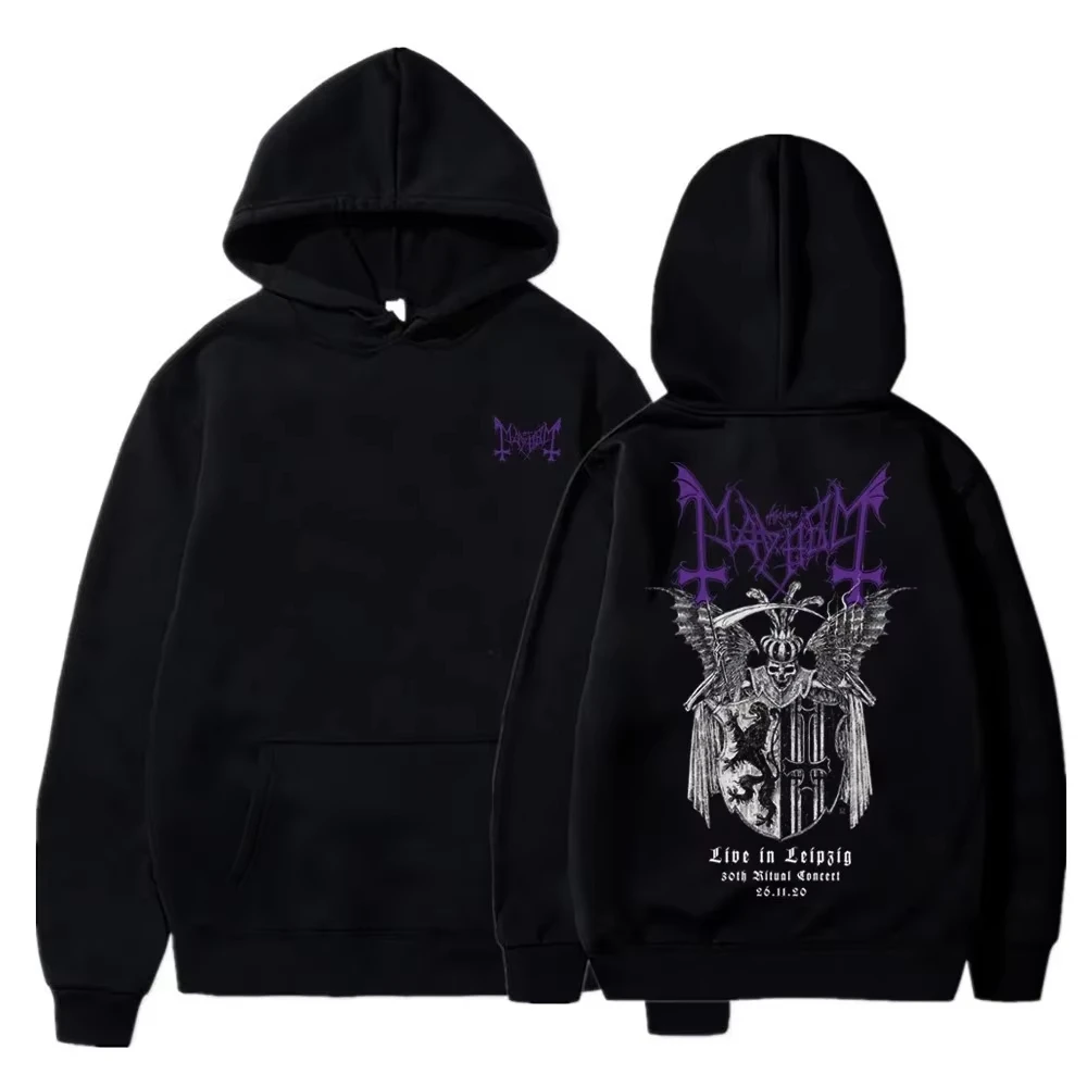 

Men's Clothing Pullover Hoodies Mayhem Black Metal Graphic Printing Sweatshirts 100% Cotton Casual Tops New Streetwear