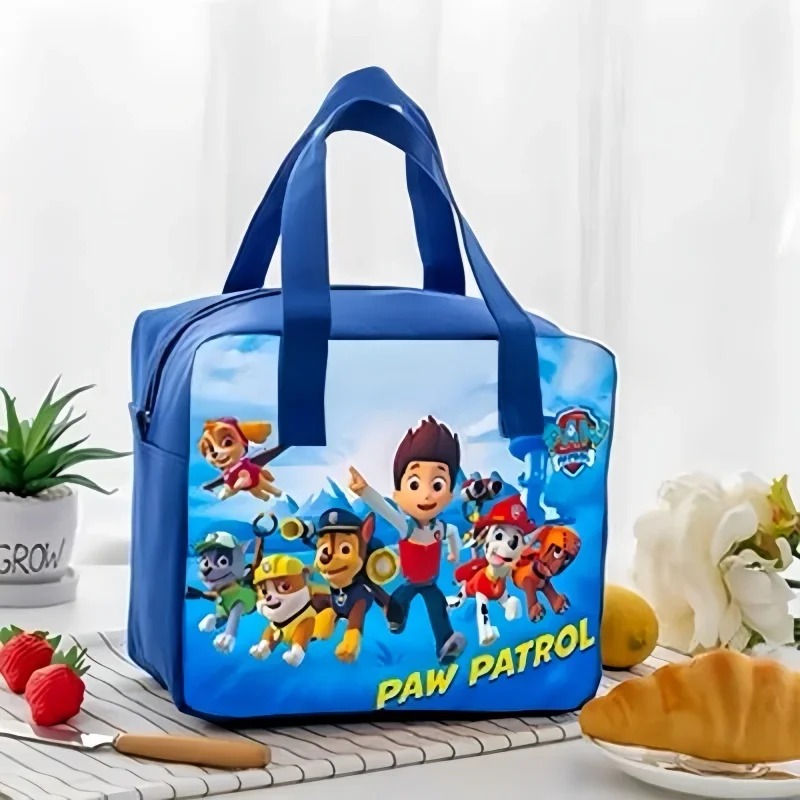 Paw Patrol Cartoon Dog Cooler Bags Students Portable Zipper Waterproof Thermal Oxford Kids Lunch Box Convenient Tote Food Bags