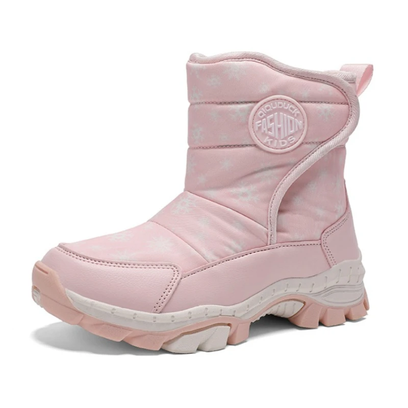 

Winter Boy's Shoes Warm Plush Children's Snow Boots Outdoor Non-slip Girl's Sports Hiking Boots 5-12 Years Old