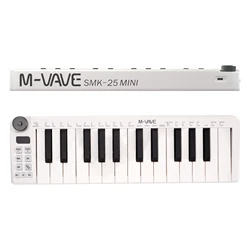 M-vave SMK-25 MIDI Keyboard Rechargeable 25-Key MIDI Control Keyboard Instrument Mini Portable USB Keyboard MIDI Controller