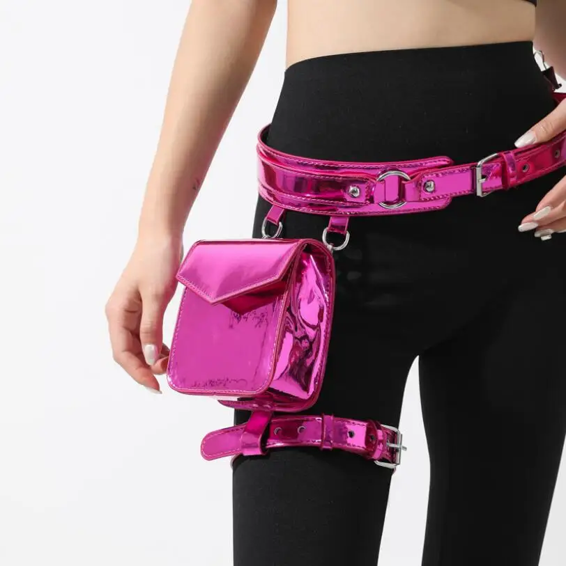 

New Women's Fashion Accessories Bright Mini Waist Bag Popular Outdoor Sports Leg Bag Coin Purse Ladies Bag