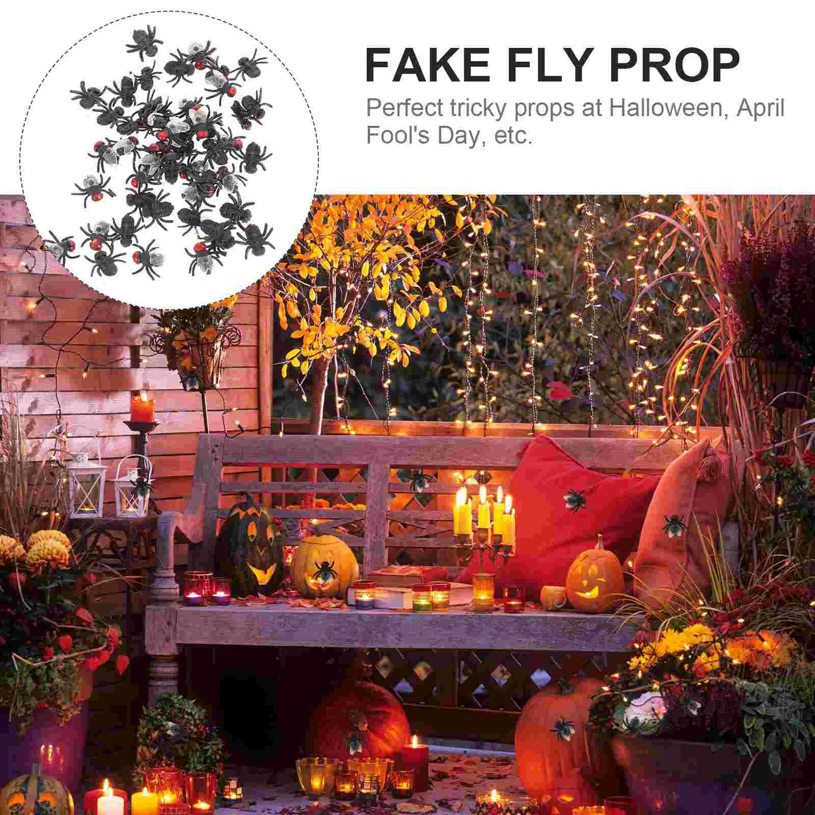 50 Pcs Fake Fly Prop April Fools Day Tricky Props Toy Decorate Toys Halloween Artificial Mini