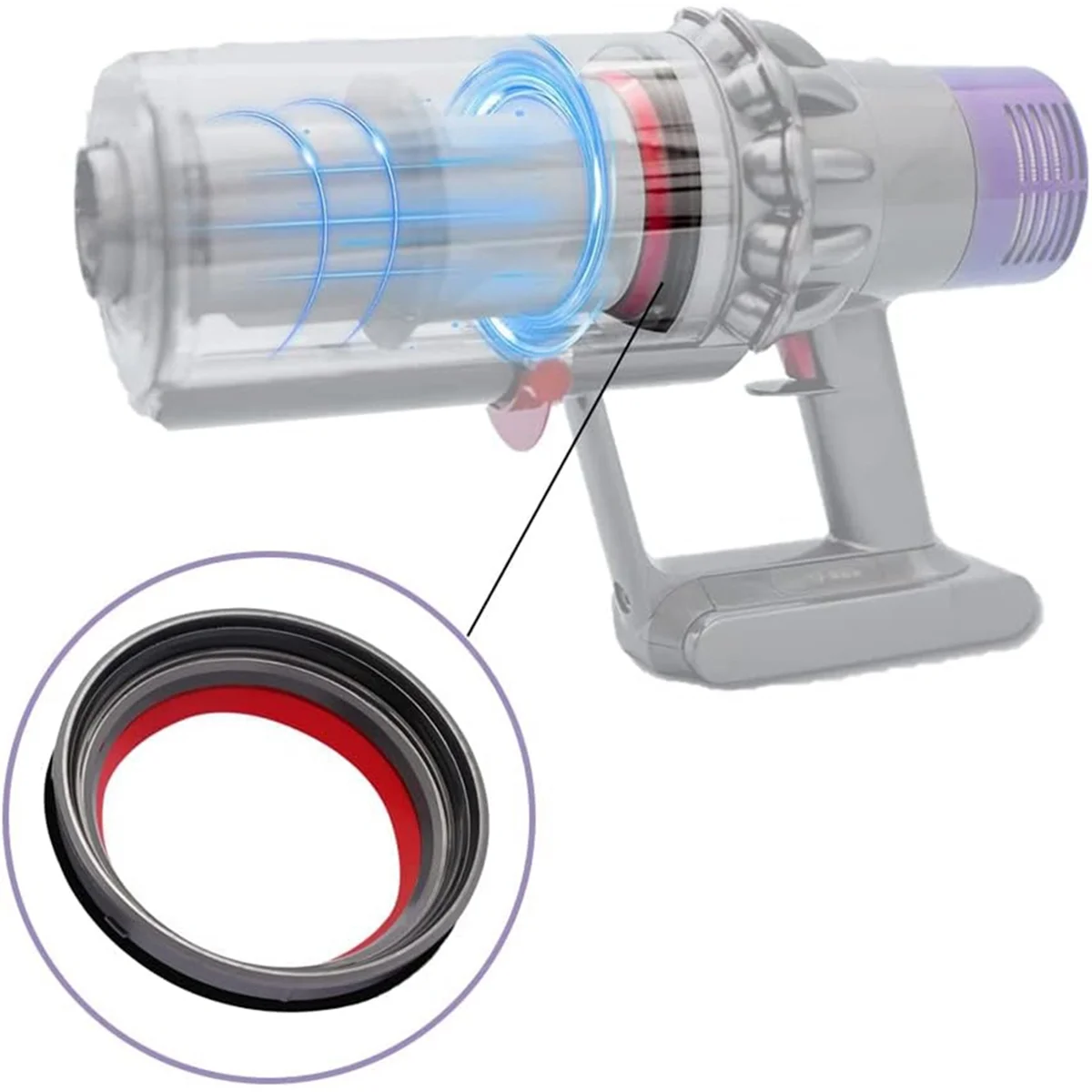 อะไหล่เปลี่ยนเครื่องดูดฝุ่น Dyson V10ถังเก็บฝุ่นดิจิตอล V12บางเฉียบแหวนปิดผนึกคงที่ด้านบน