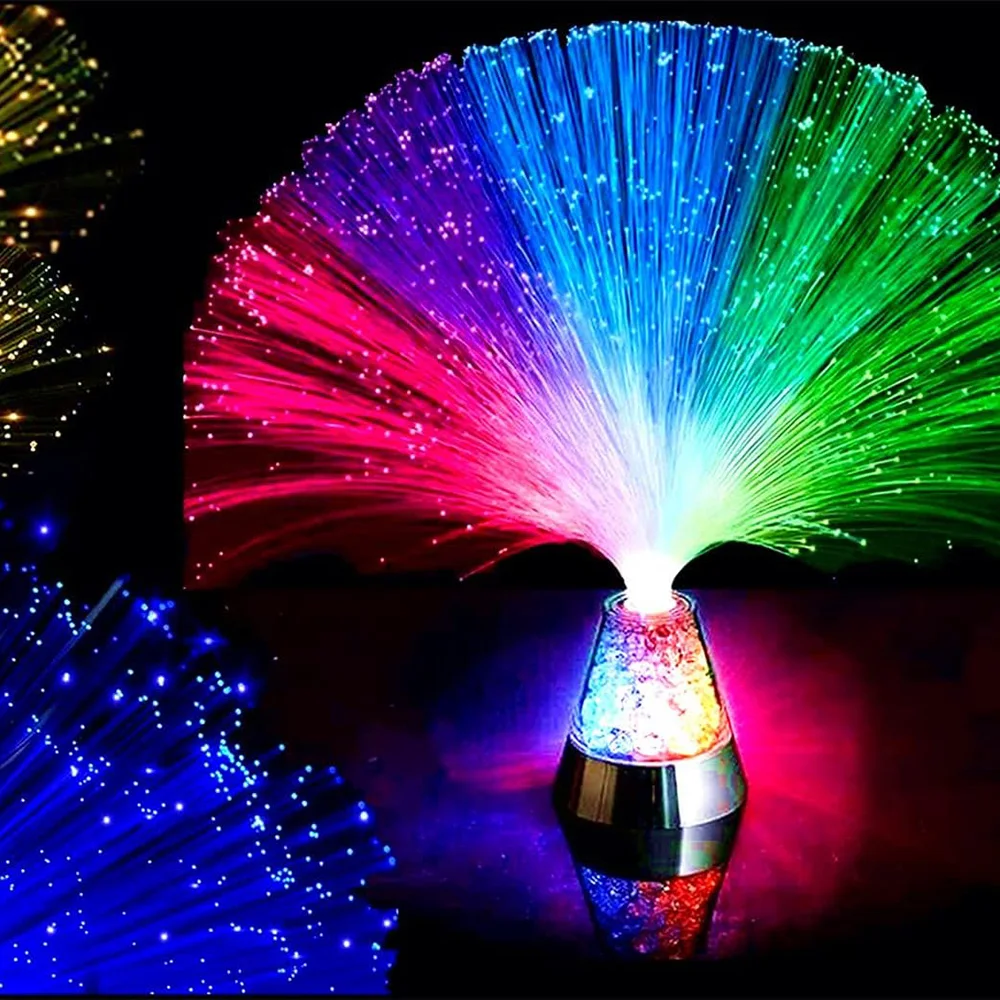 3 Colors LED Fiber Optic Lights Holiday Atmosphere Lights LED Luminous Desktop Light Creative Holiday Decoration for Home Bar