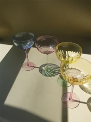 Nordic Style Pumpkin Pattern Design Contrast Color Wine Goblet Glass Household Creative Simple Ice Cream Dessert Cup
