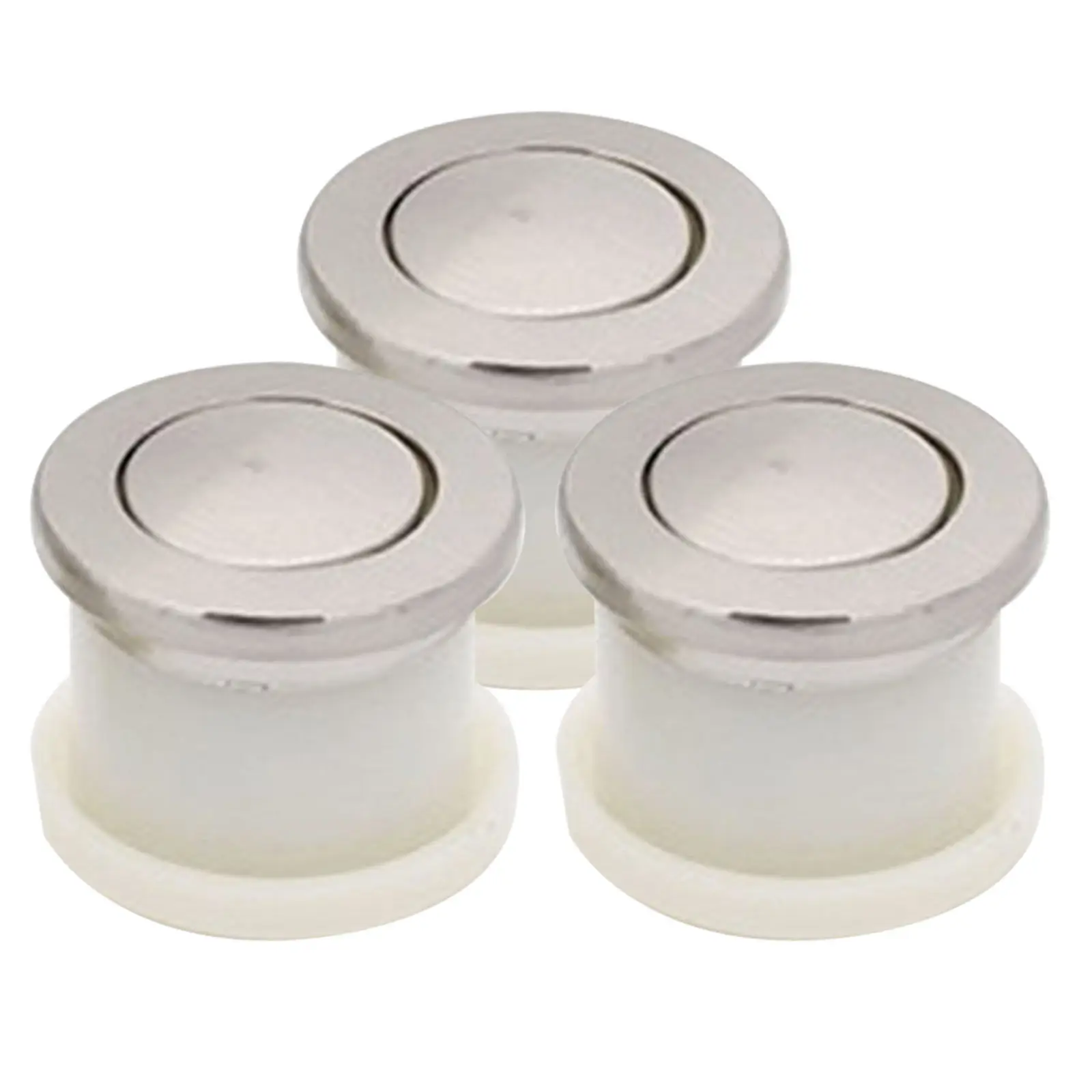 3Pcs Round Retractable Spring Cabinet Knobs Embedded Vanity Drawer Handles for Dresser Cupboard Closet Minimalist Concealed