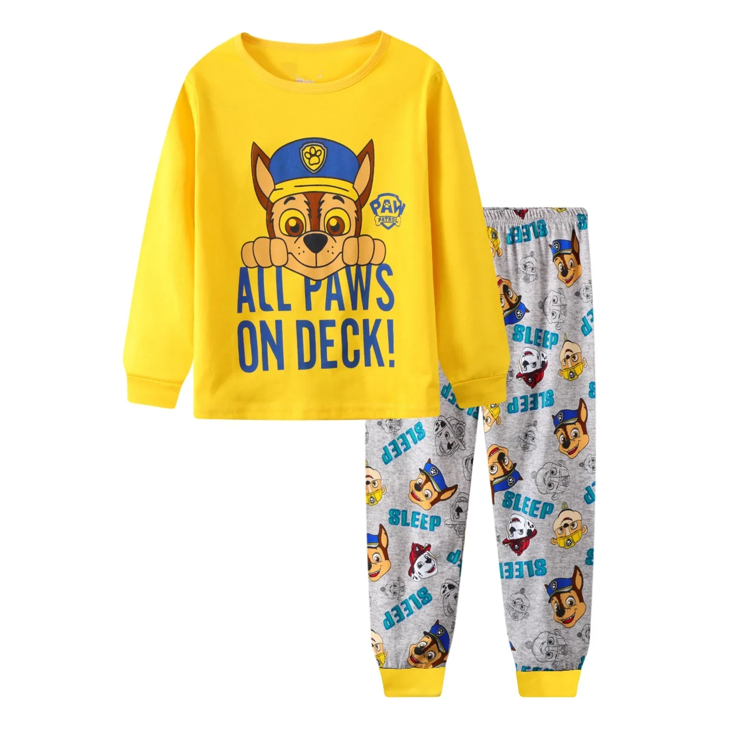 Paw Patrol Kids Long Sleep Pajama Set Cartoon Mashable Chase Rubble Sleepwear Boy Girl Clothes Christmas Gifts