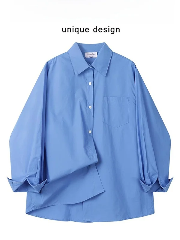 

Loose Green Neck Long Sleeve Women's Shirt Spring Commute Style Korean Version Fashionable Casual Outerwear Top