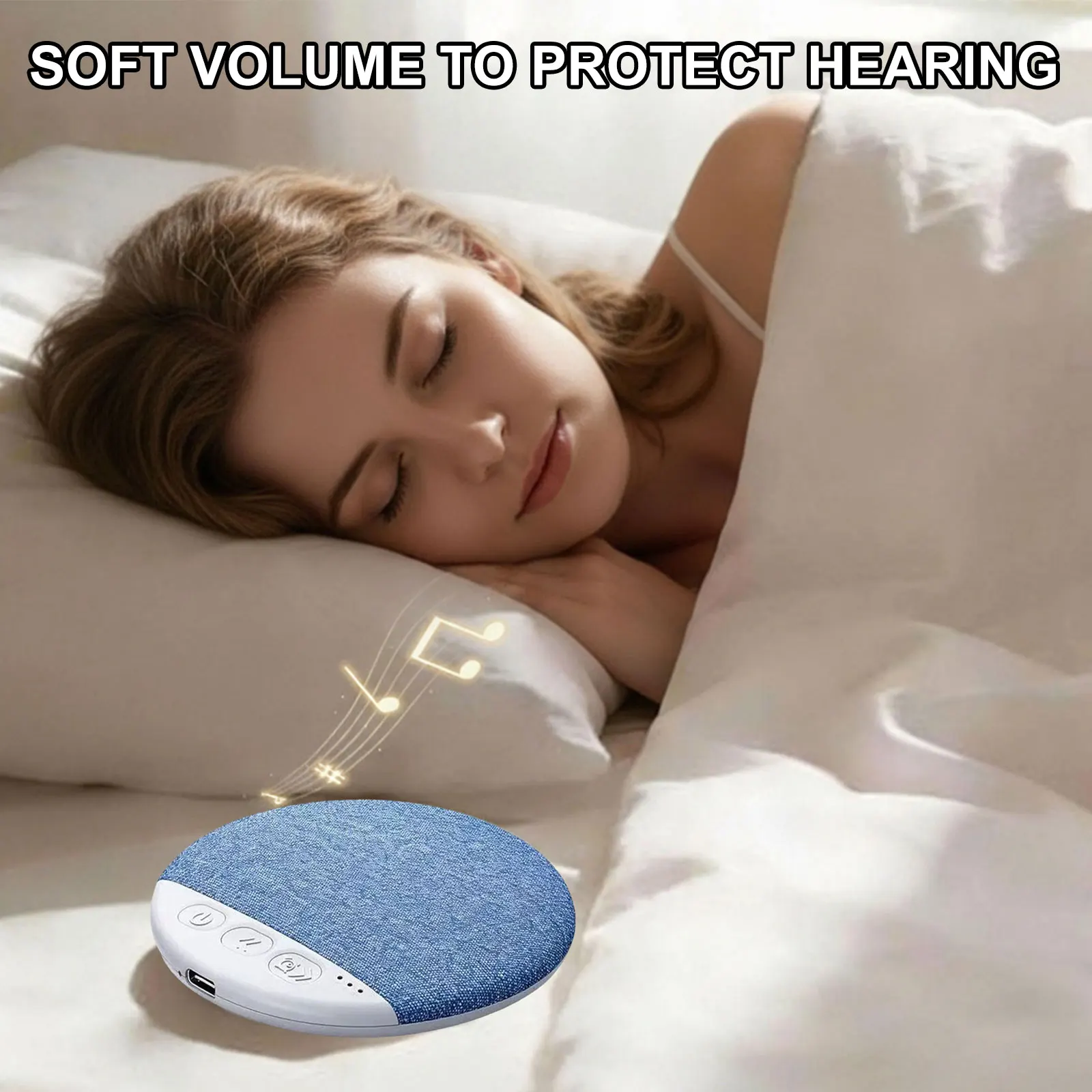 Wireless Sleeping Aid Tool Timer Ultra-Thin BT Pillow Speaker Type-C Nature Sound Music Player Disc Stereo Bass Sleep Headphones