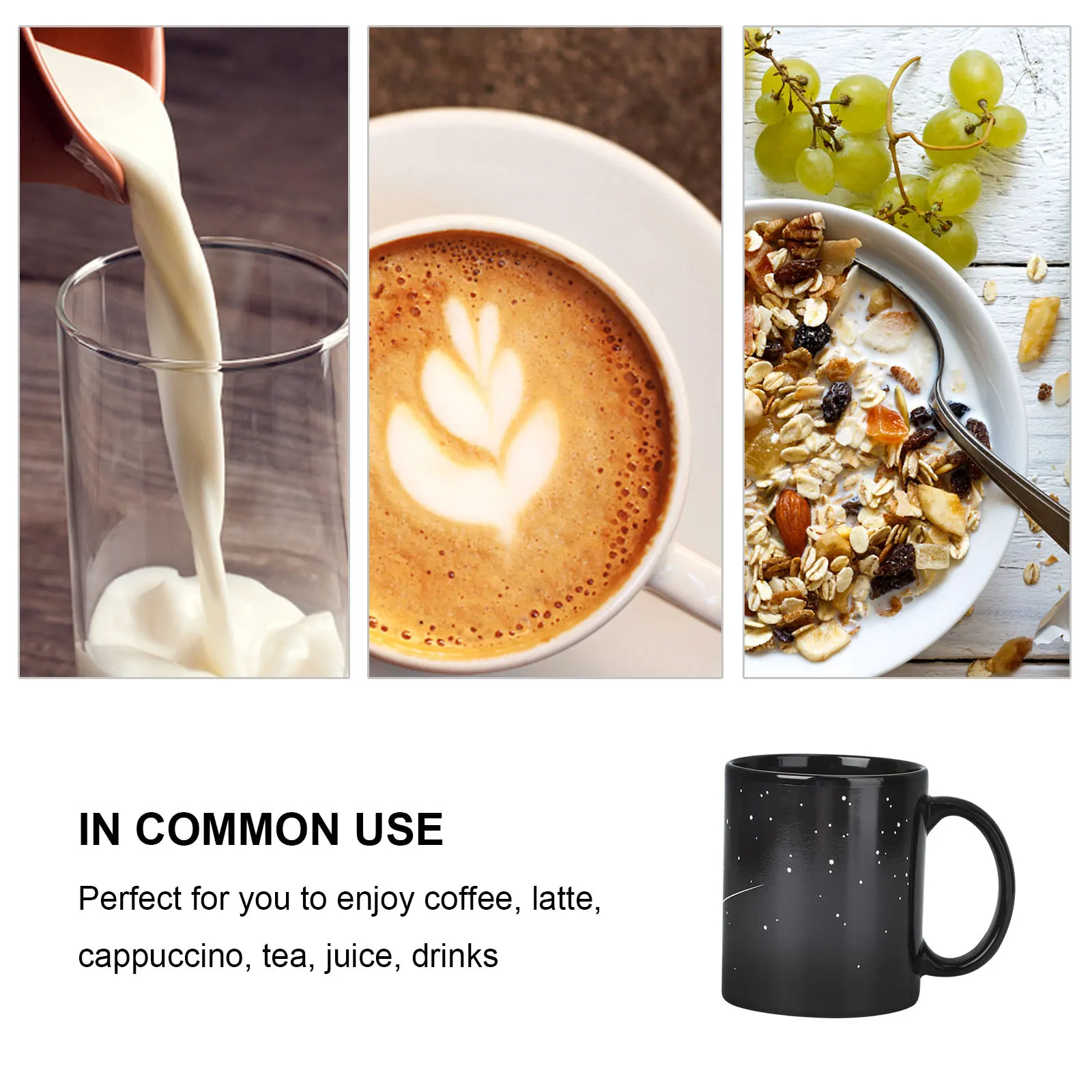 

Ceramic Mug Color Changing Solar System Heat Sensitive 330ml Eco Friendly Safe for Hot Water Milk Tea Coffee Mugs