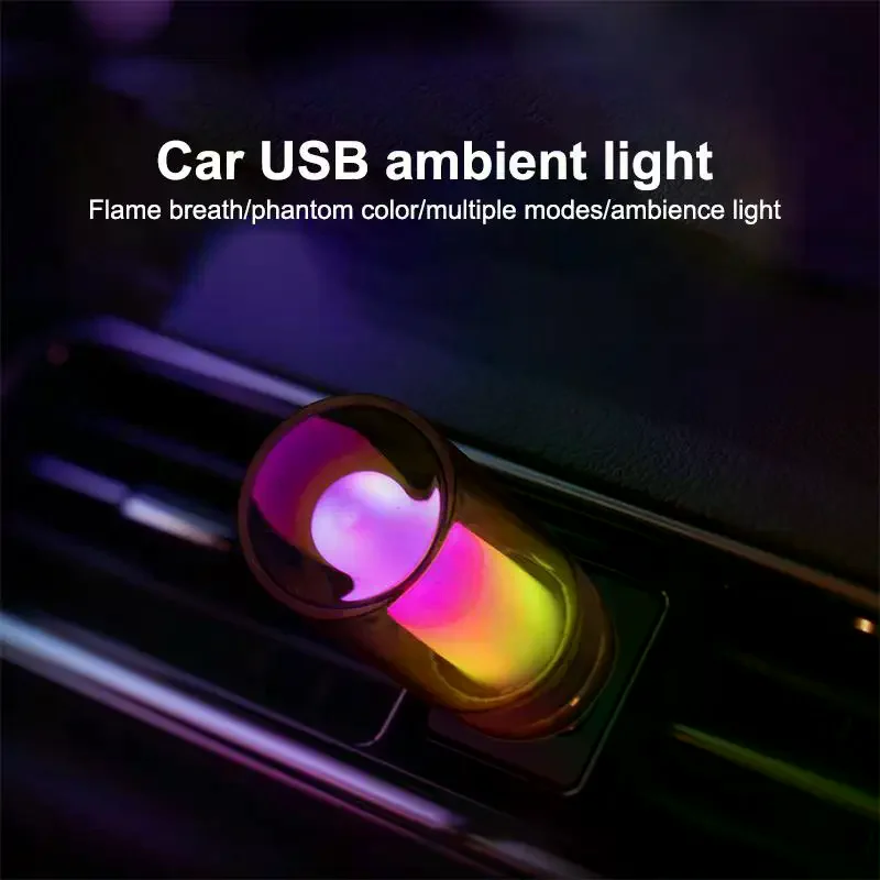 Car USB LED Rainbow Color 5V: Retro Bulbs RGB Night Light Yellow Candle Camping Incandescent Decorative