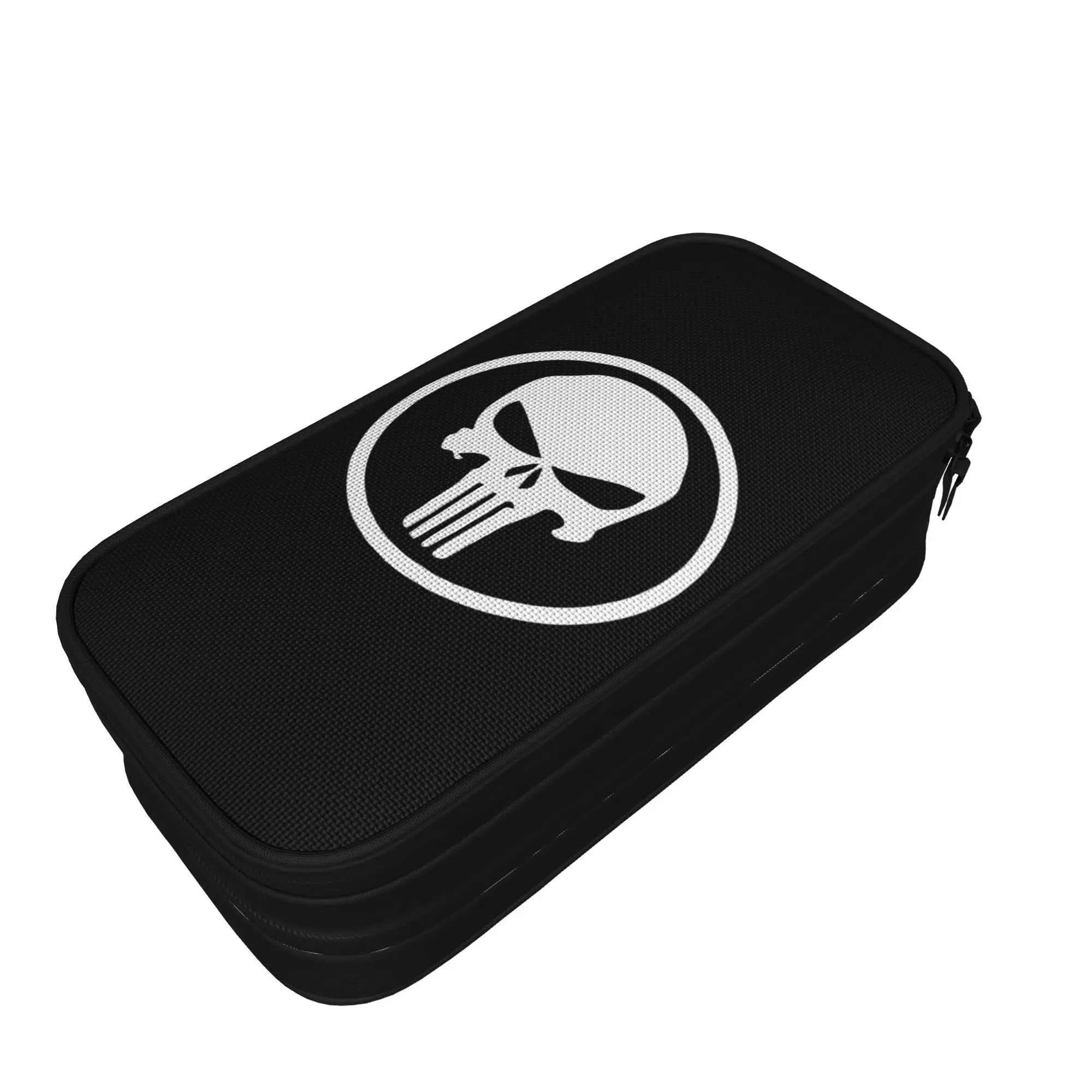 

Punisher Skull Logo Pencil Case Fashion Pen Bags Girl Boy Big Capacity Students School Gift Pencilcases