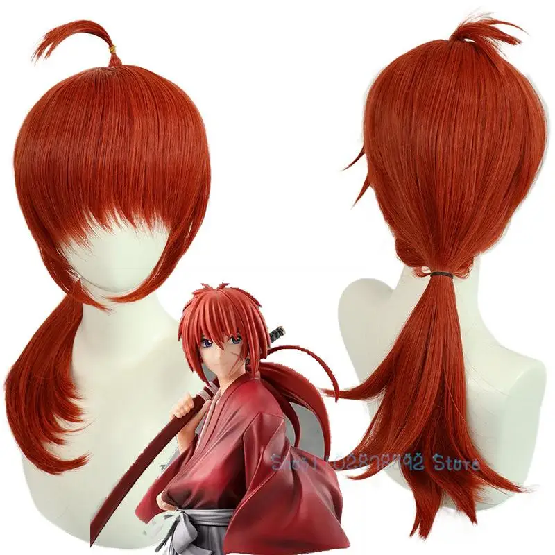 Anime TV Rurouni Kenshin Himura Kenshin Cosplay Costume Wig Himura Kimono Kendo Outfit Pantskirt Halloween Classic Uniform Suit
