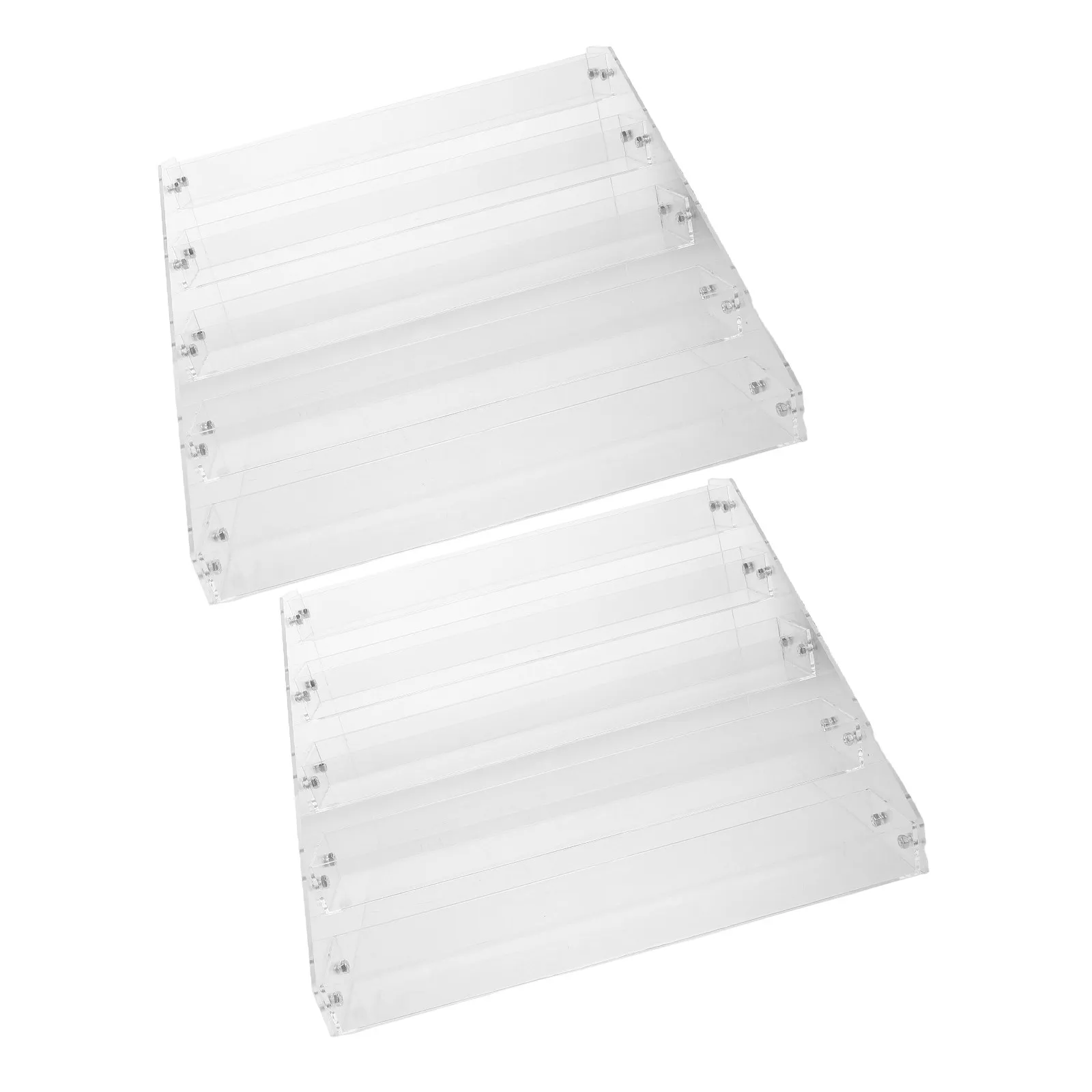 2Pcs Acrylic Lipstick Display Stand Transparent Multi-Tier Organizer for Desktop Makeup Vanity Clear Organizer Rack