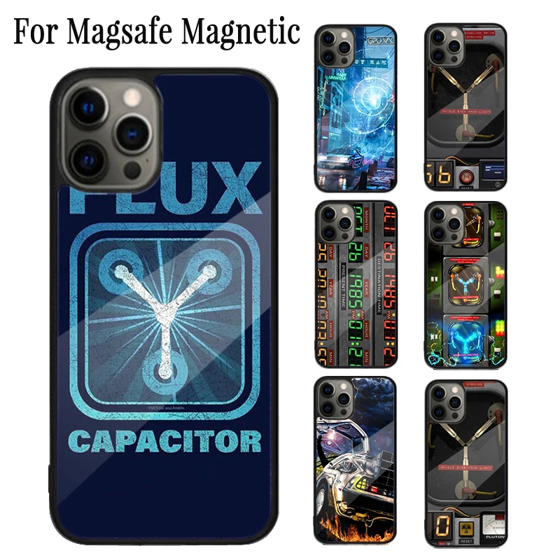 Back to the Future Flux Capacitor Magnetic Phone Case For iPhone 16 15 14 Plus 13 12 11 Pro Max Magsafe Wireless Charging Cover