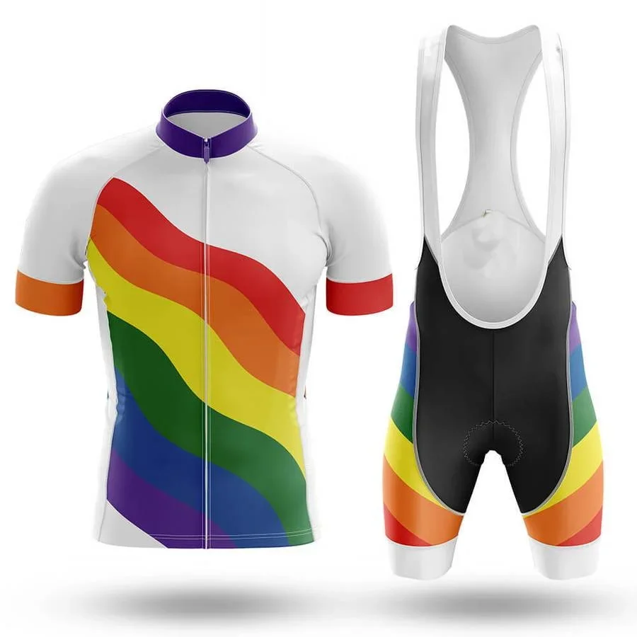 POWERBAND Ride With Pride SHORT SLEEVE CYCLING JERSEY SUMMER CYCLING WEAR ROPA CICLISMO+BIB SHORTS