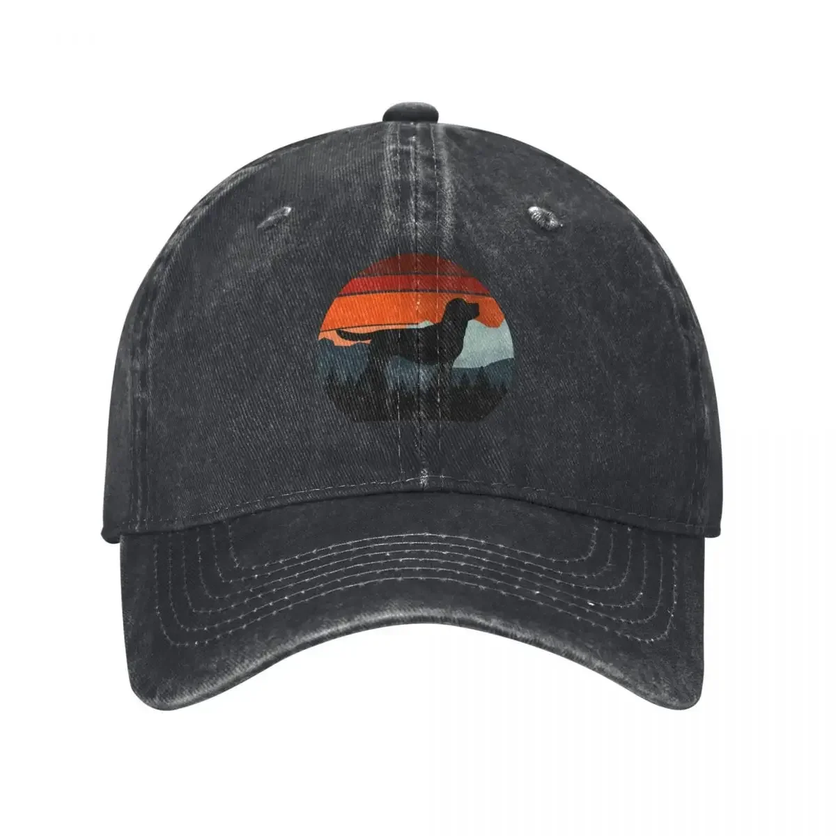 Vintage Orange Sky Mountains Wilderness Labrador Dog Gift Baseball Cap Hat Man Luxury Golf Hat Man For Women 2025 Men's