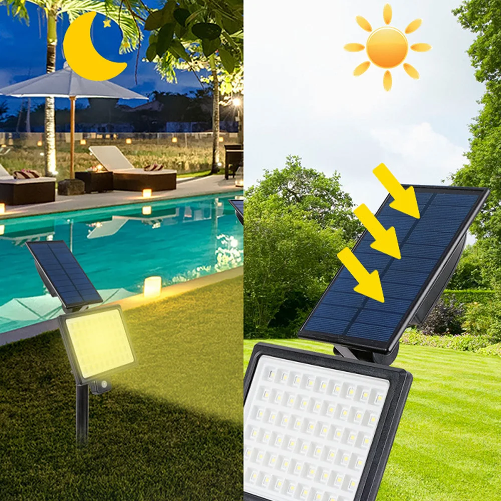 54LEDS Solar Spotlight 3000K 6000K Outdoor Garden Street Lamp for Tree Decor Waterproof Landscape Pathway Solar Power Wall Light