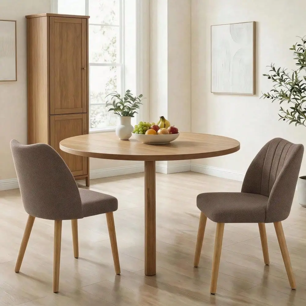 Dining Chairs Set Of 2,Wooden Dining Chairs,Fabric Upholstered Kitchen Chairs With Wood Legs,Armless Side Chairs With Thick Cus