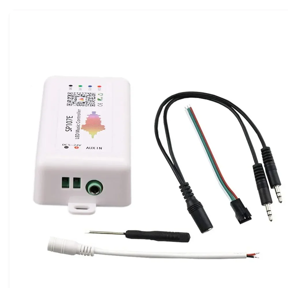 SP107E Bluetooth-compatible LED Music Controller Full Color Pixel IC Controllers by Smart Phone APP for WS2812B SK6812  Strip