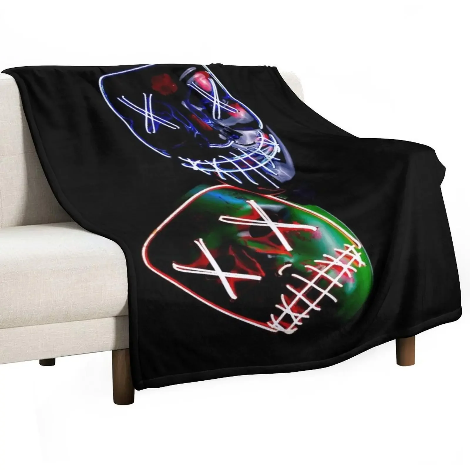 Purge Mask :purge party, halloween 2020 horror Throw Blanket Soft Plaid sofa bed Blankets