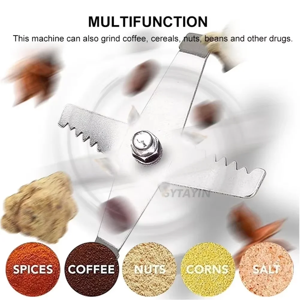 High Power Electric Coffee Grinder Kitchen Cereal Nuts Beans Spices Grains Grinder Machine Multifunctional Home Coffee Grinder