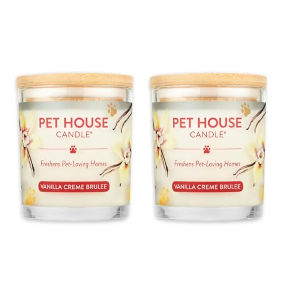 

Pet House Candle 2 Pack - Plant-Based/Soy - Clean Burning Scented, Long Lasting Pet Odor Candle for Home