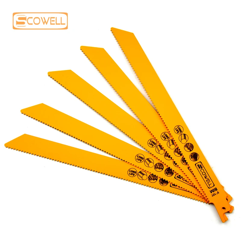 

9 In 10TPI HSS Bimetal Sabre Recipe Reciprocating Saw Blades Jigsaw Metal Wood Plastic Cutting Wood With Nails Wood Pallets