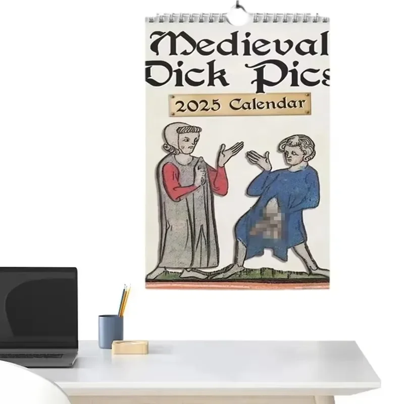 Medieval Dick Pics 2025 Calendar Creative Memorial Spoof Calendar Funny Rude Calendar Strange Gag Gifts Wall Calendar