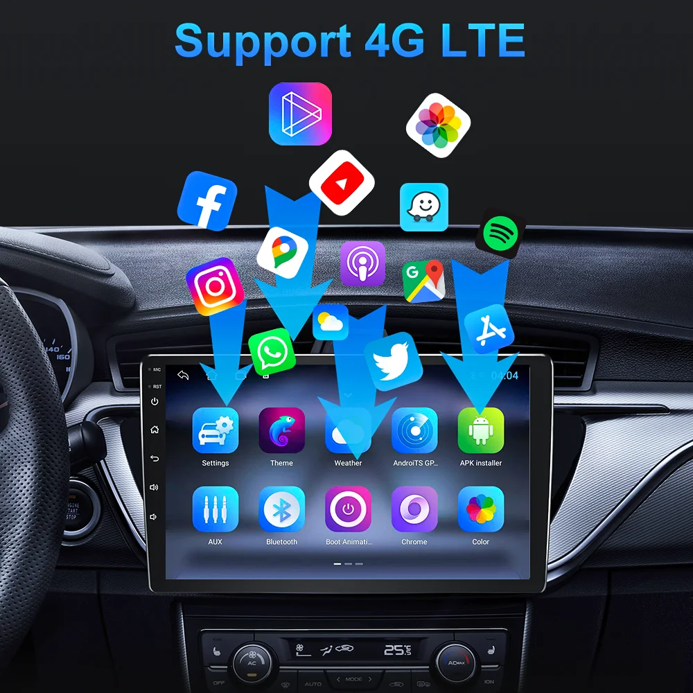 أندرويد 15 راديو السيارة لتويوتا كامري 2007 2008 2009 2010 2011 الملاحة لتحديد المواقع الوسائط المتعددة مشغل فيديو ستيريو Carplay السيارات واي فاي