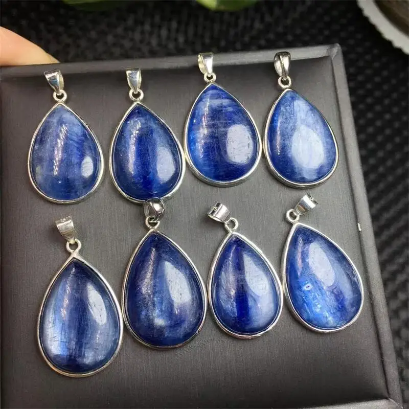 s925-natural-kyanite-teardrop-pendant-bracelet-energy-gemstone-women-jewelry-healing-birthday-present-1pcs