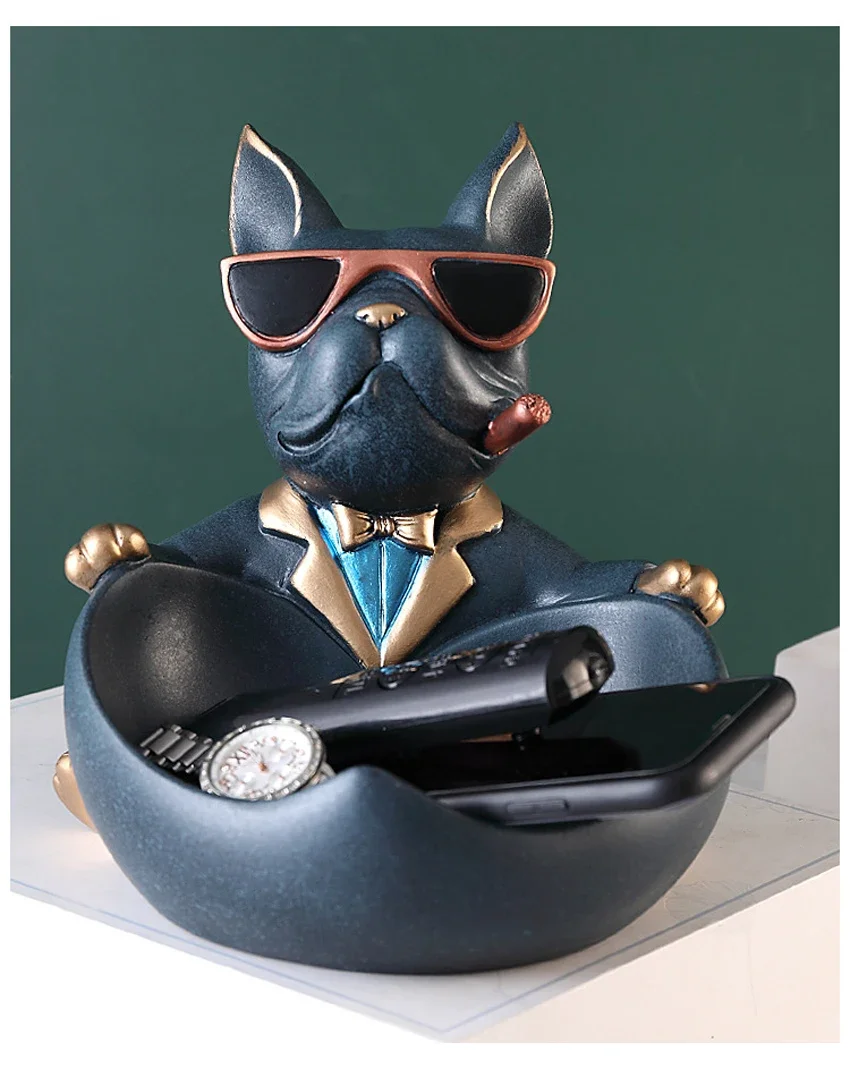Wohnkultur Coole Hund Figur Hund Statue Lagerung Box Tier Ornament Harz Handwerk Kunst Skulptur Figur Hause Dekoration Geschenk – Detail 5