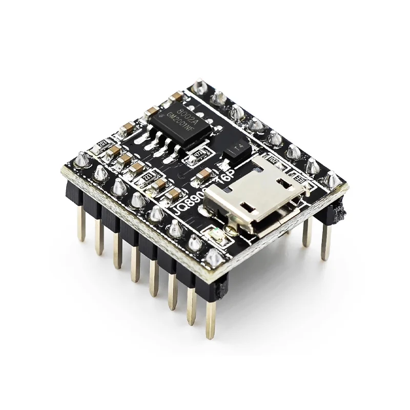 Voz Módulo Chip Música personalizada, Intelligent Voice Broadcast, Porta Serial USB, Módulo de Reconhecimento MP3, JQ8900-16P